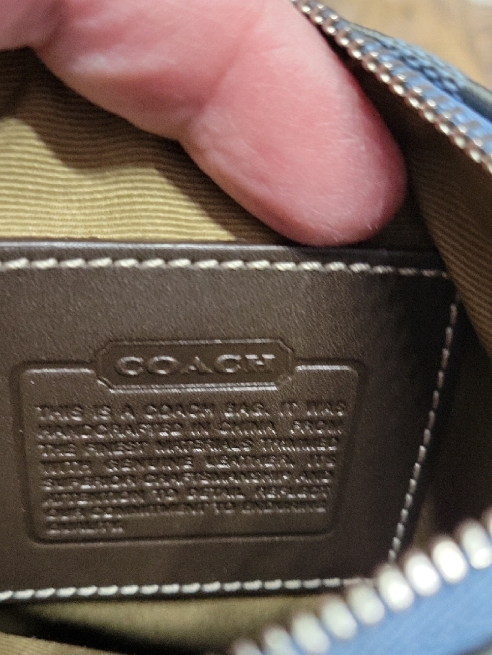 Coach Blue Signature Crossbody Messenger with Brown Trim - Picture 9 of 9